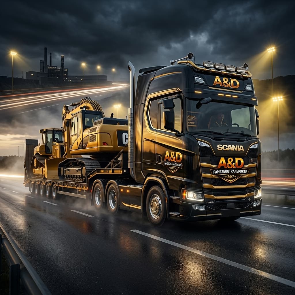 Baumaschinen-Transport